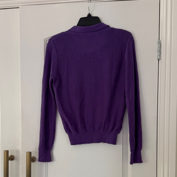 Deep Purple V-Neck Sweater - Picture 3 of 3
